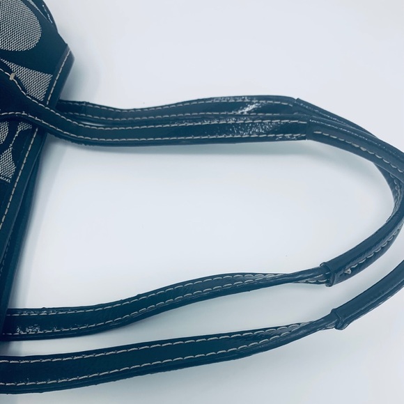 Coach Canvas Signature Print Stripe Shoulder Bag - Picture 2 of 16